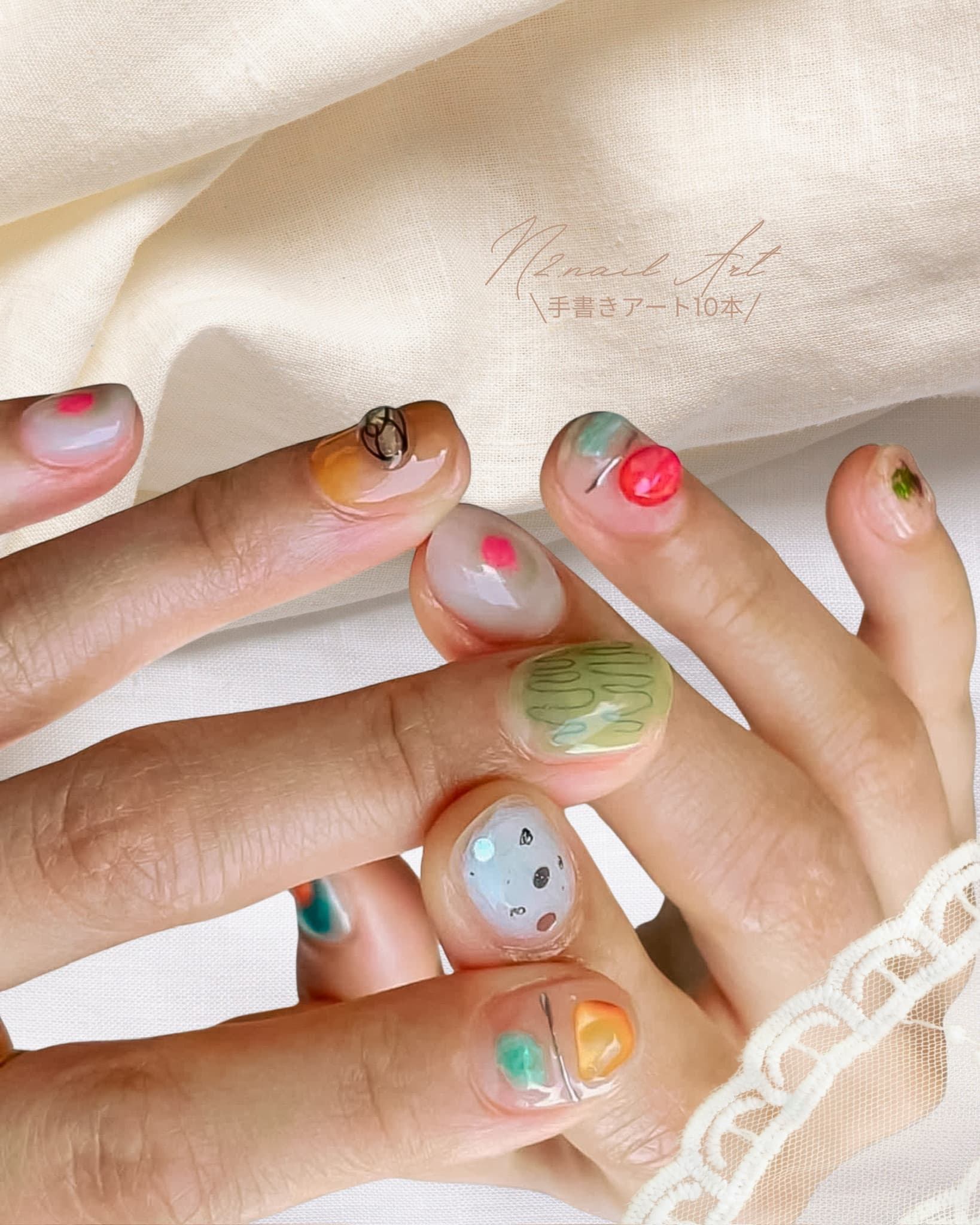 N2 nail hand-painted art design 4