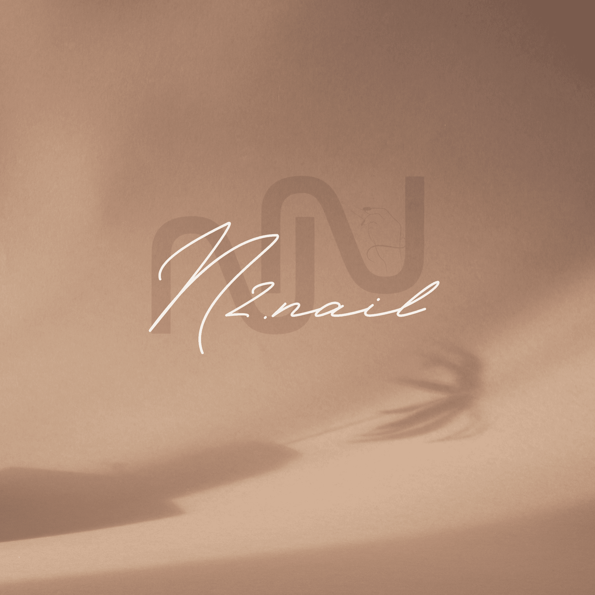 N2.nail brand logo in a soft beige salon space